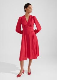 Adrianna Midi Dress, Rouge Pink, hi-res