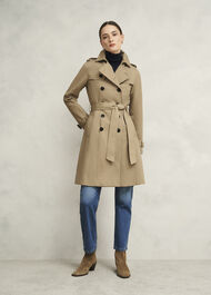 Petite Skylar Shower Resistant Trench Coat, Tan, hi-res