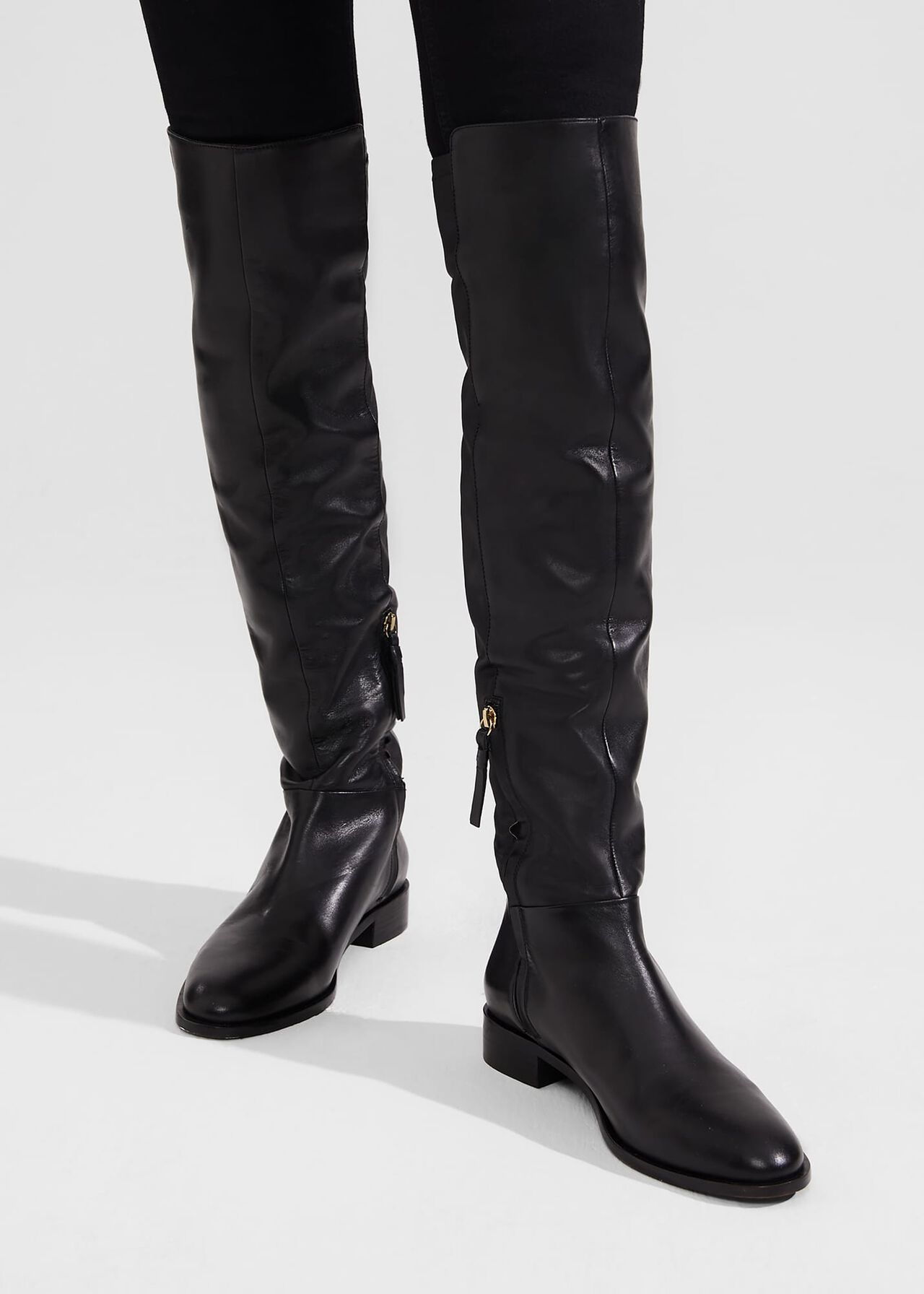 Zadie Knee Boots, Black, hi-res