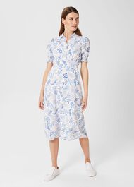 Elora Fit And Flare Dress, Ivory Multi, hi-res