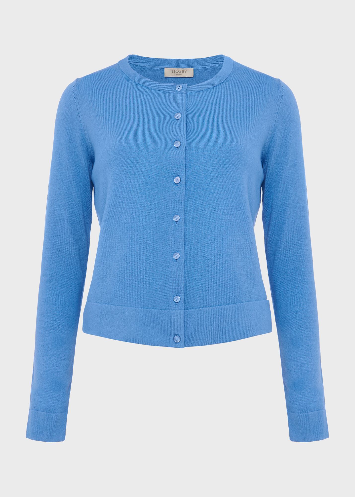 Hobbs marley top cardigan azure blue