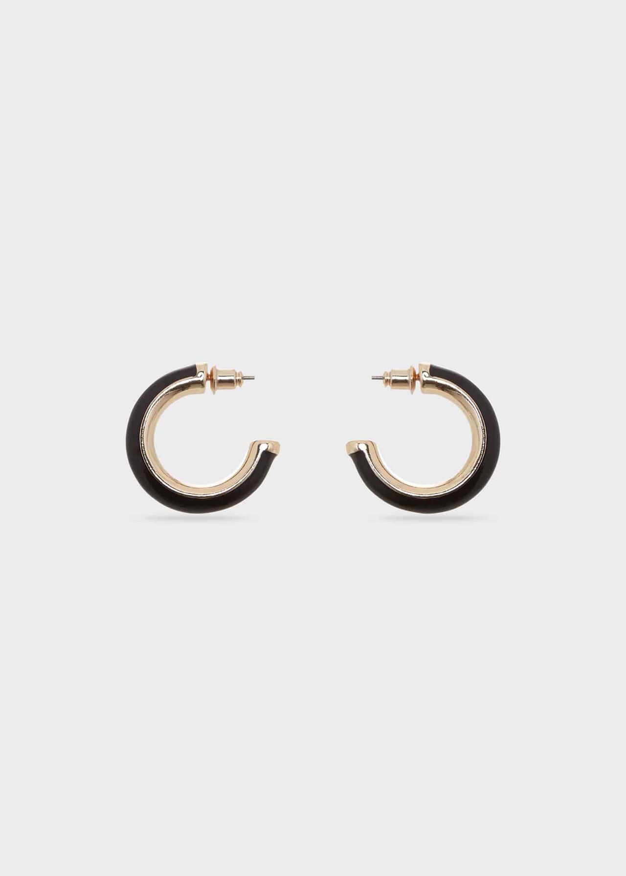 Gemma Hoop Earrings, Black Gold, hi-res