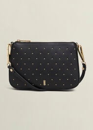 Briella Leather Stud Bag, Black, hi-res