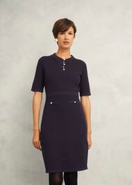 Niamh Knitted Dress, Hobbs Navy, hi-res