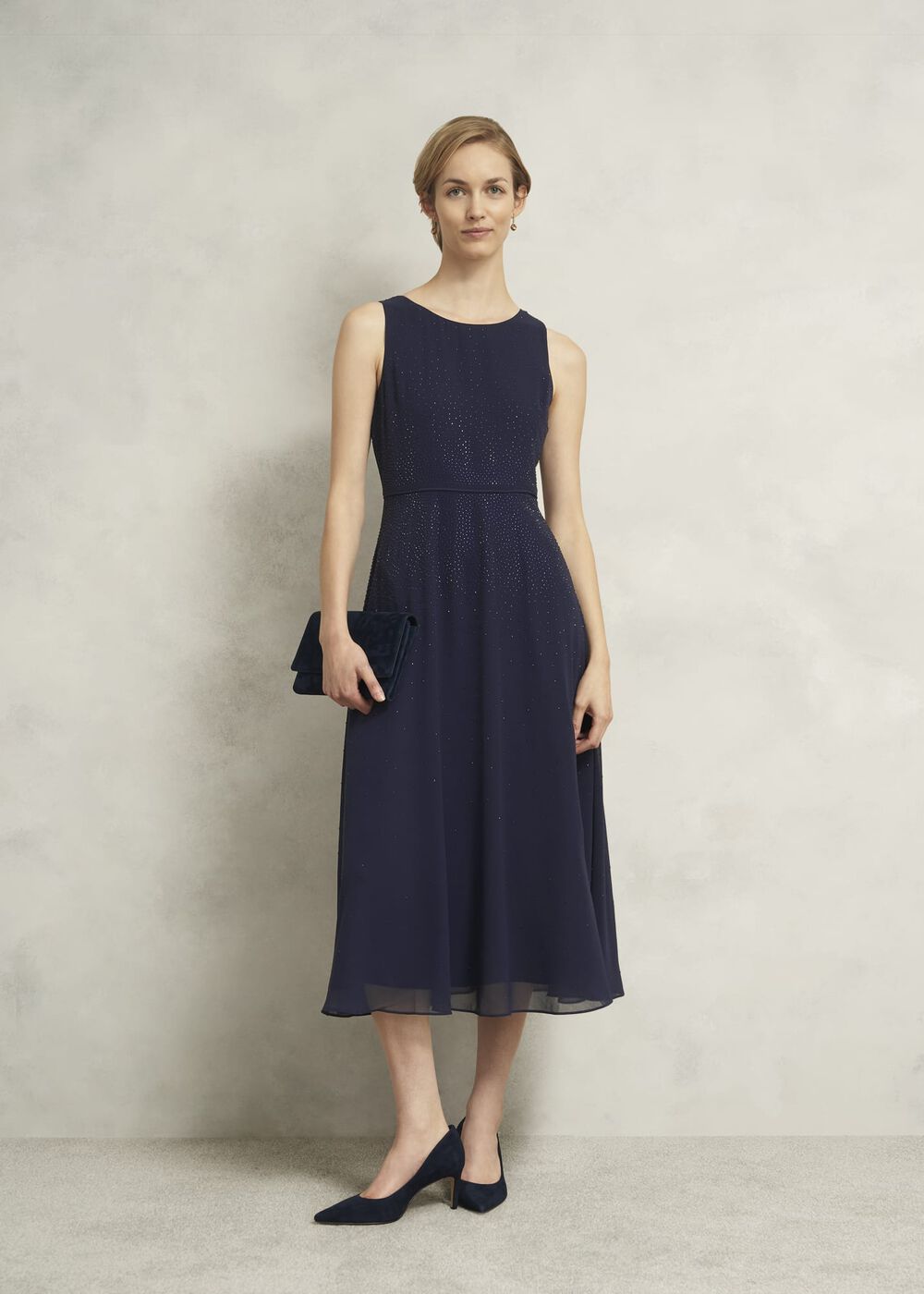 Kiki Hotfix Dress, Midnight Navy, hi-res