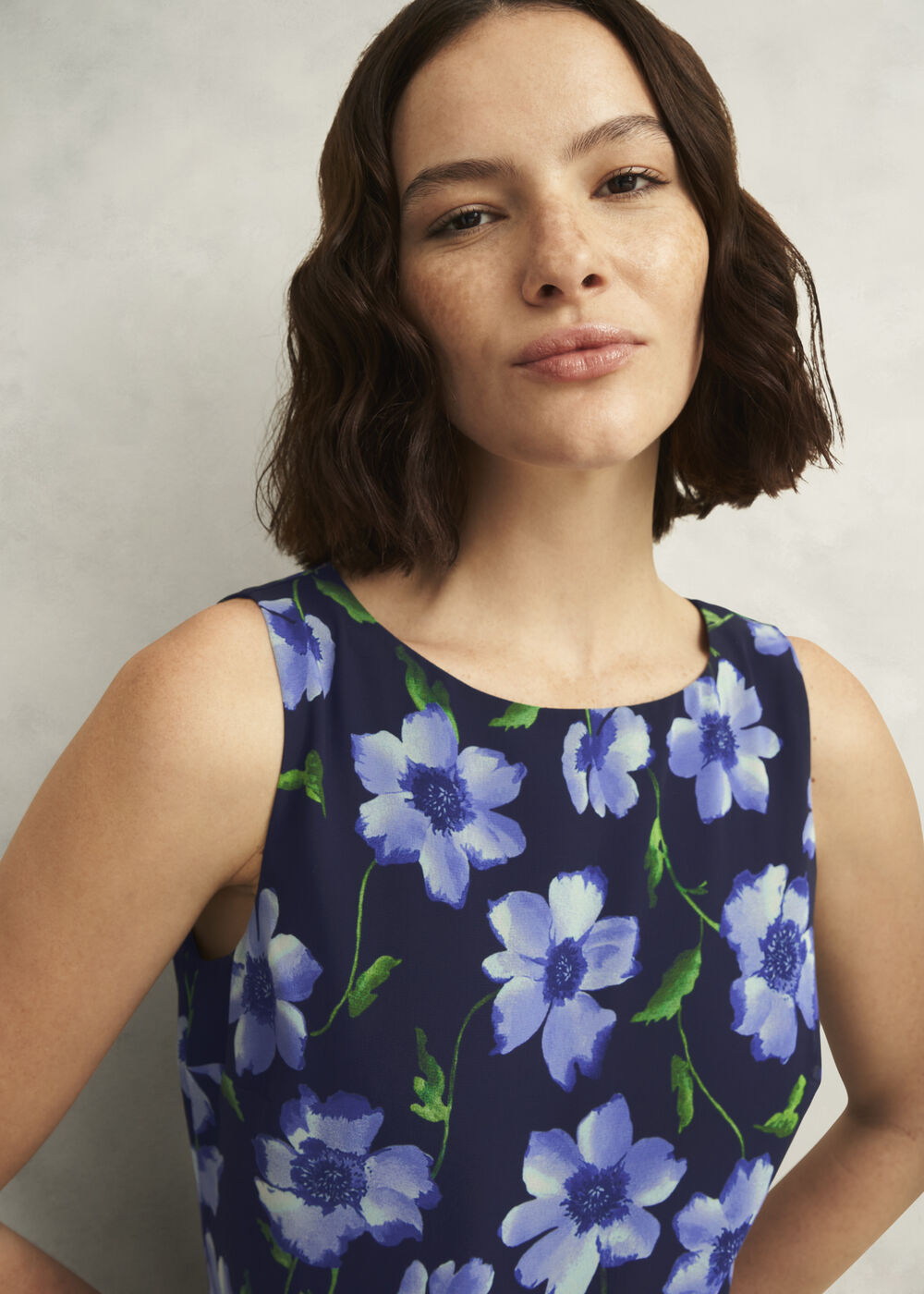 Carly Floral Printed Midi Dress, Midnight Multi, hi-res