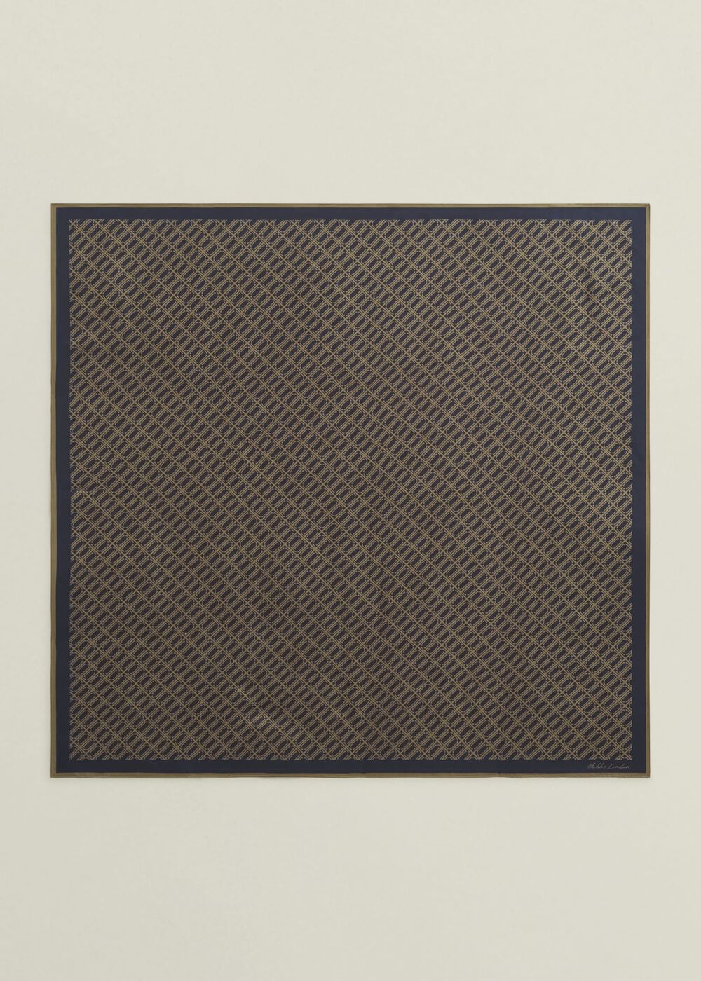 Bria Silk Scarf, Navy Camel, hi-res