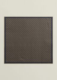 Bria Silk Scarf, Navy Camel, hi-res