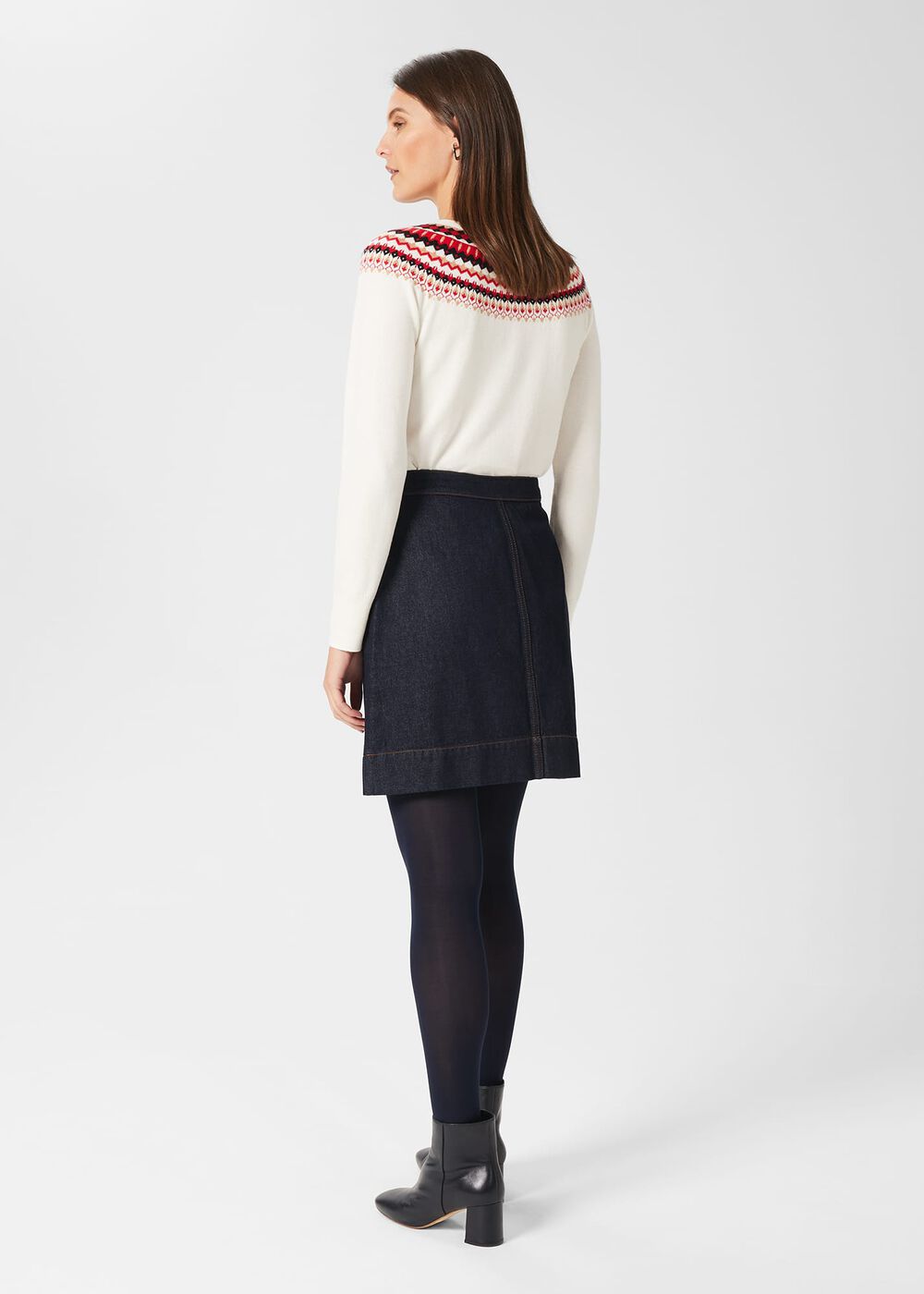 Ami Denim Mini Skirt, Dark Indigo, hi-res