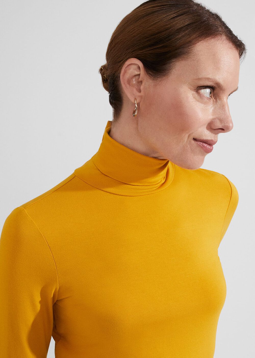 Mischa Roll Neck Top, Ochre Yellow, hi-res