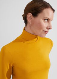 Mischa Roll Neck Top, Ochre Yellow, hi-res