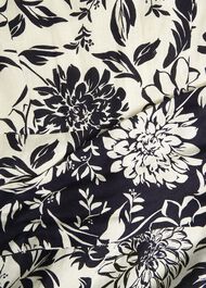 Teagan Linen Dress, Ivory Navy, hi-res