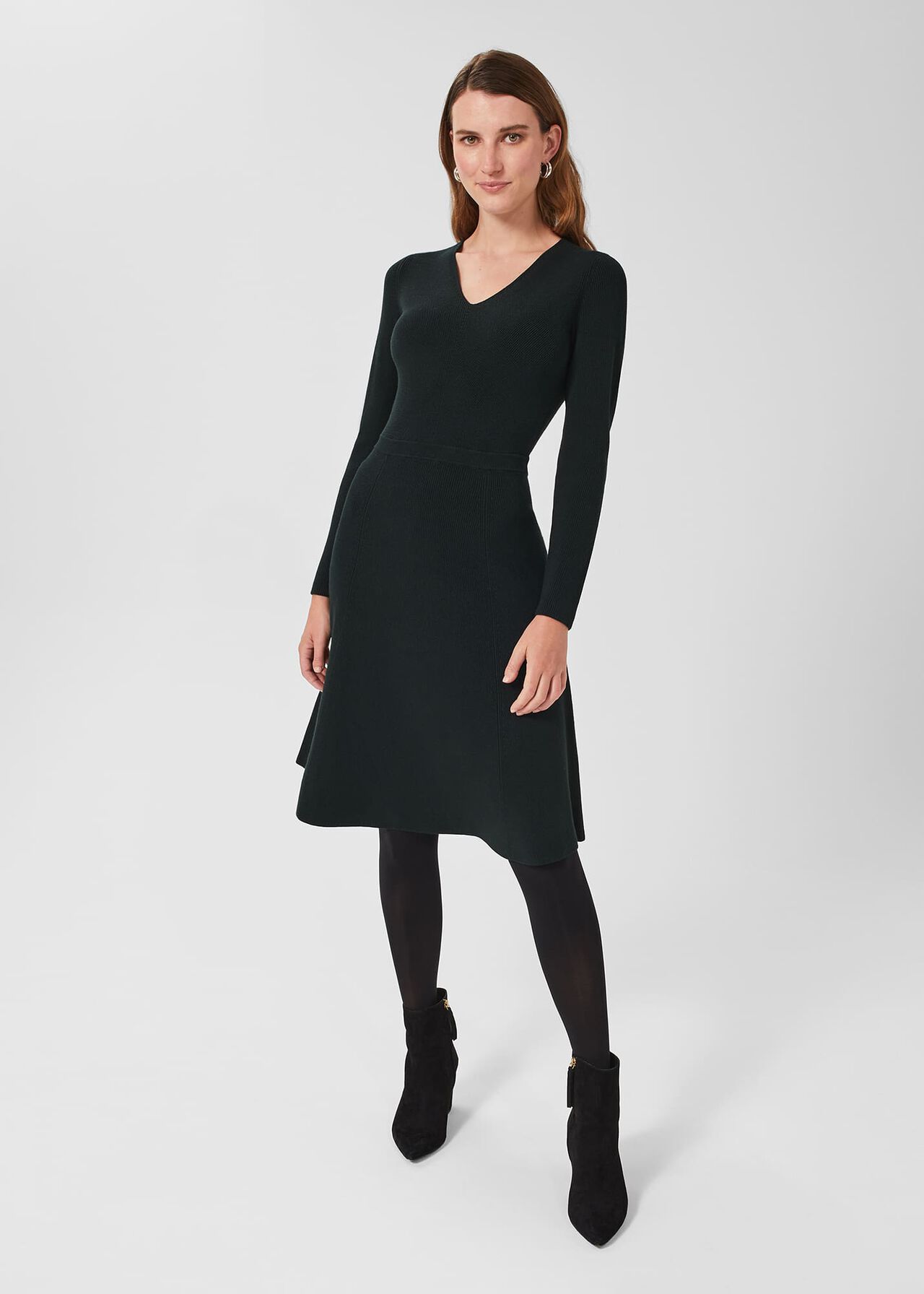 Joy Knitted Dress, Forest Green, hi-res