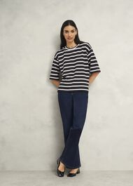 Holland Stripe T-Shirt, Black Ivory, hi-res