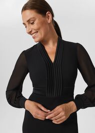 Stephanie Tux Shift Dress, Black, hi-res