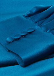 Haisley Silk Dress, Kingfisher Blue, hi-res