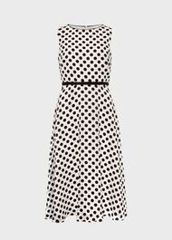 Adeline Jacquard  Spot Dress, Ivory Black, hi-res