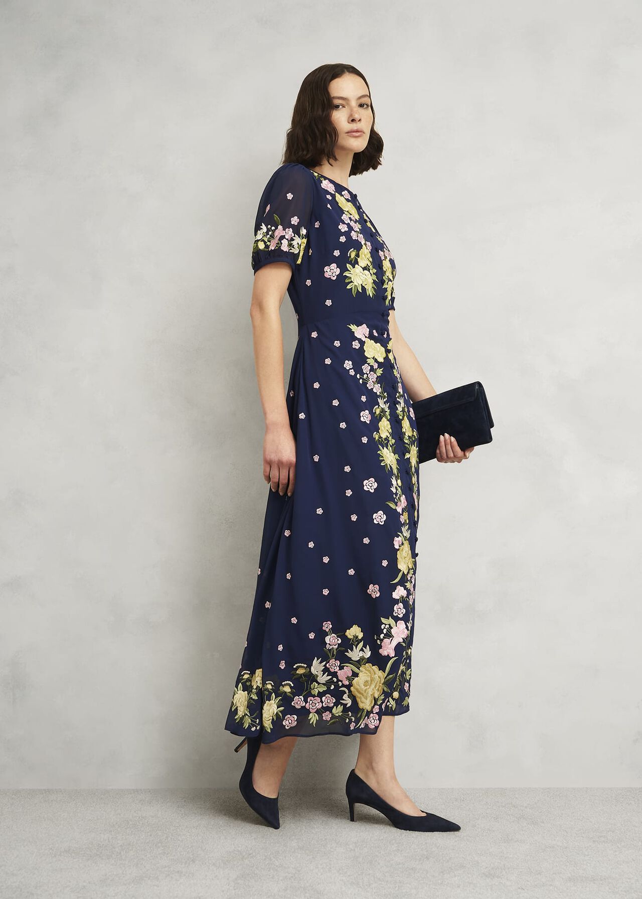Elva Embroidered Dress, Midnight Multi, hi-res