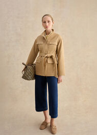 Chara Cotton Blend Jacket, Cashew Brown, hi-res