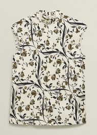 Harptree Blouse, Ivory Olive, hi-res