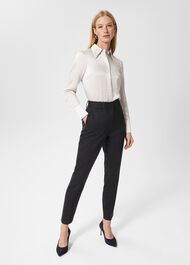 Eva Silk Fitted Shirt, Dove Grey, hi-res