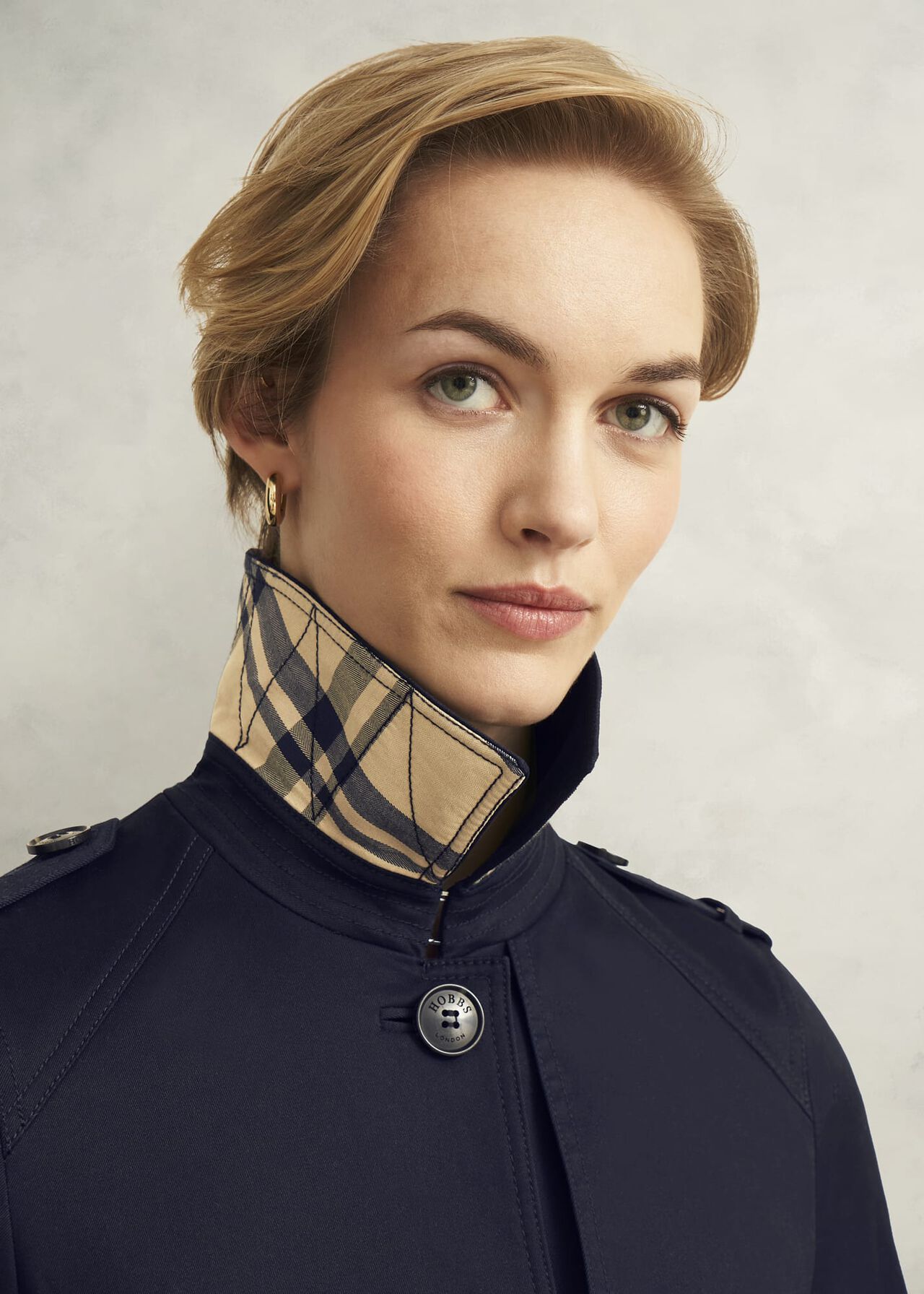 Hallie Shower Resistant Trench, Navy, hi-res