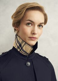 Hallie Shower Resistant Trench, Navy, hi-res