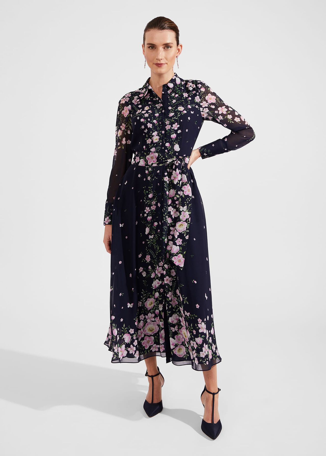 Juliet Floral Silk Dress | Hobbs US
