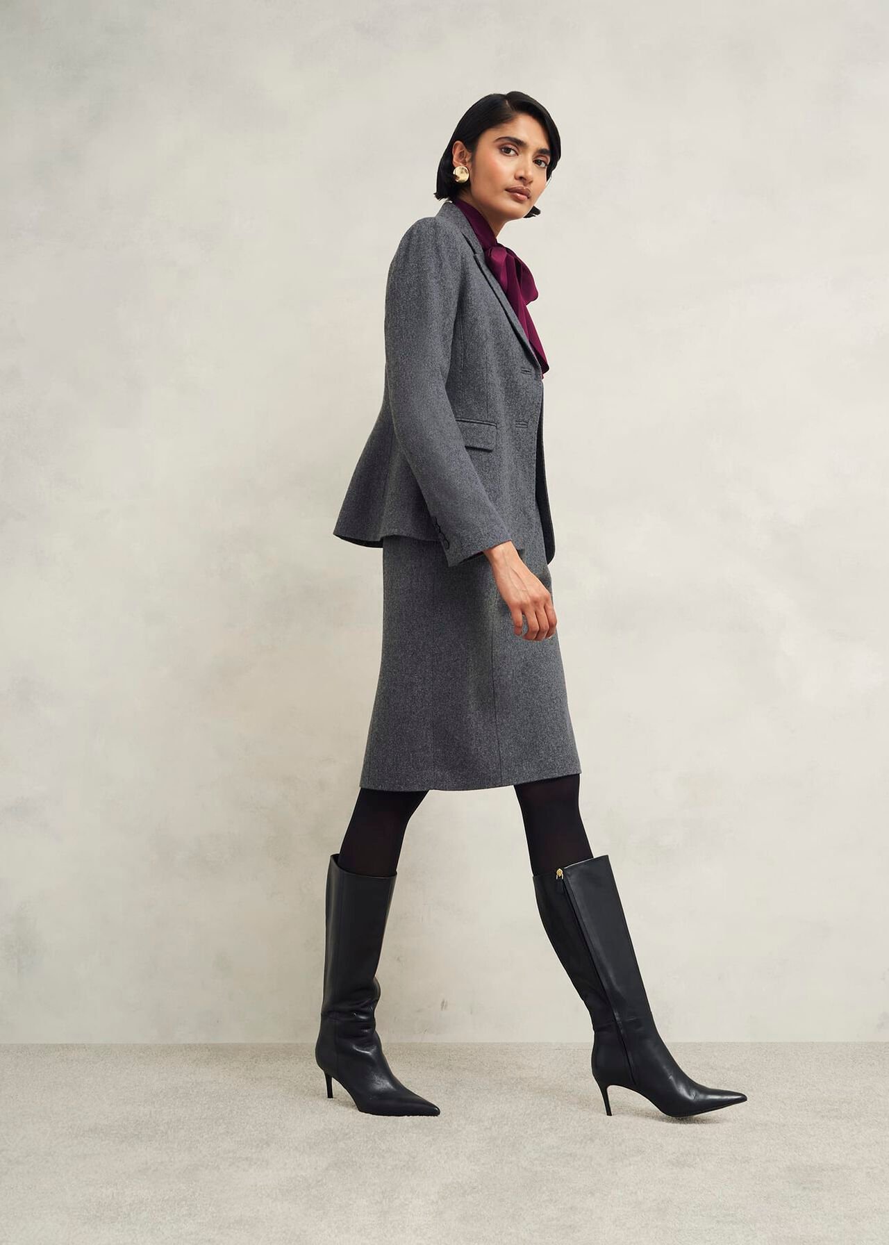 Elsie Wool Blend Jacket, Grey, hi-res