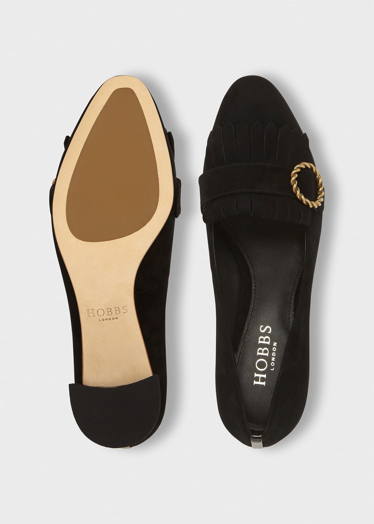 Miriam Suede Court Shoes, Black, hi-res