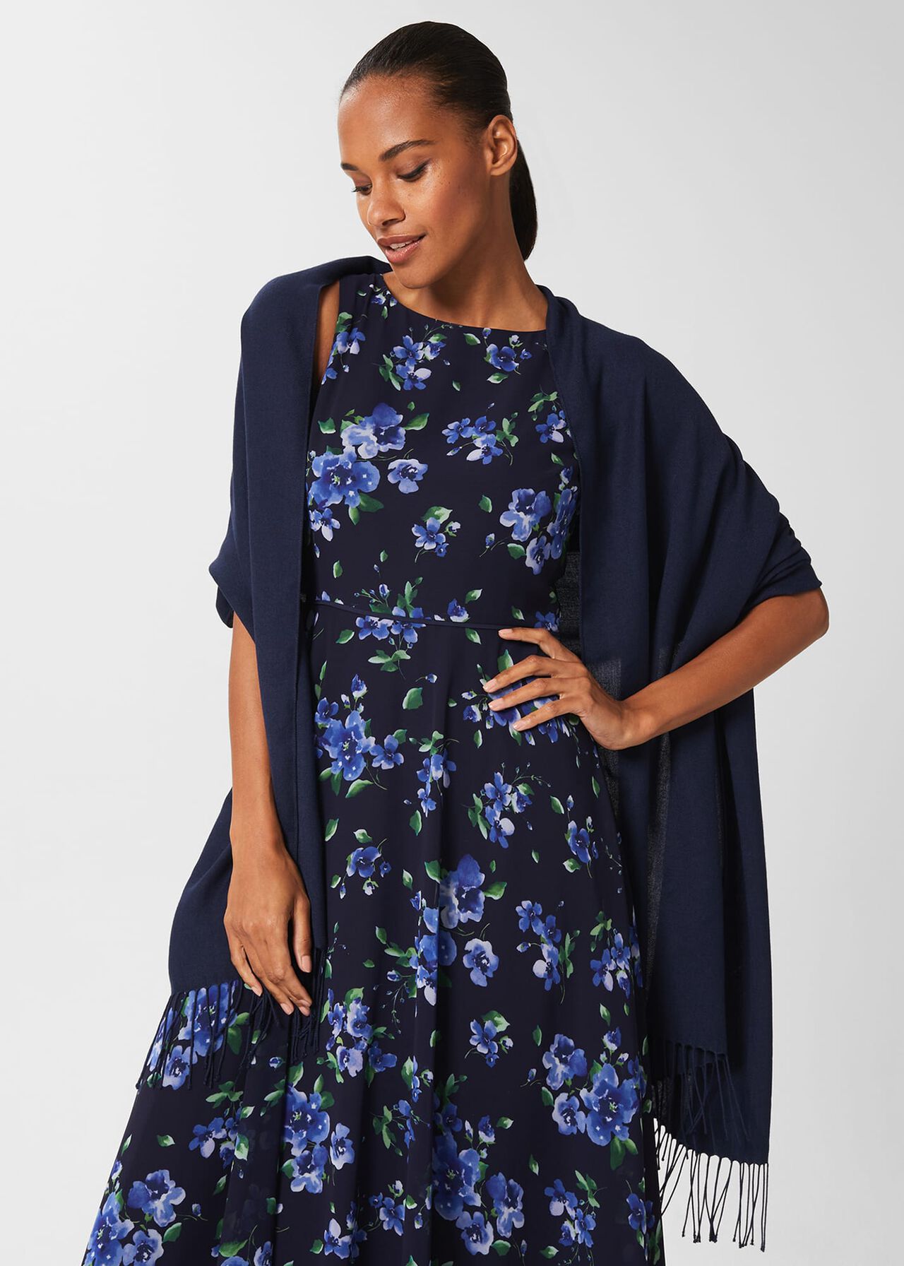 Matilda Scarf, Navy, hi-res