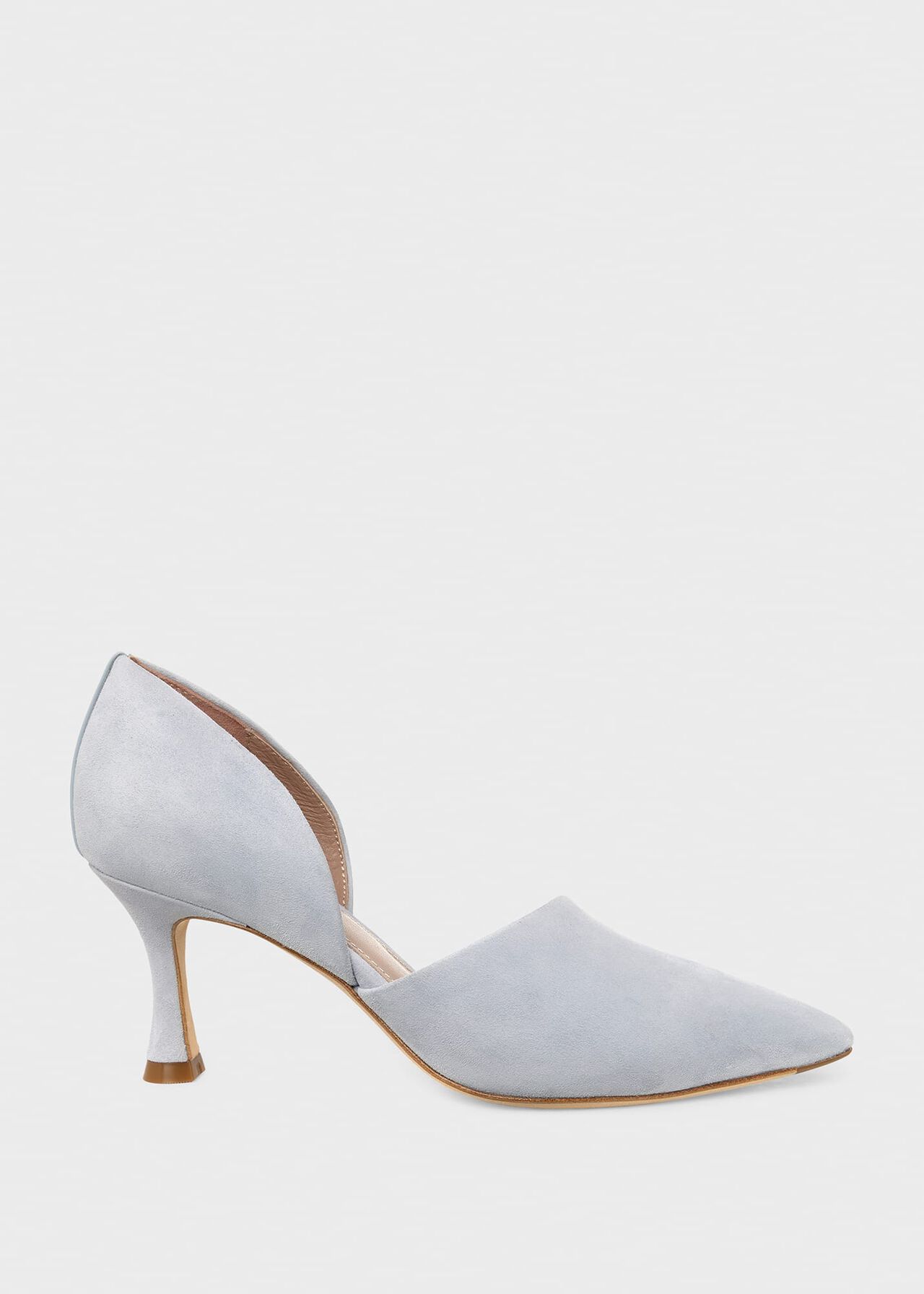 Maya Suede Stiletto D'Orsay Court Shoes, Celeste Blue, hi-res