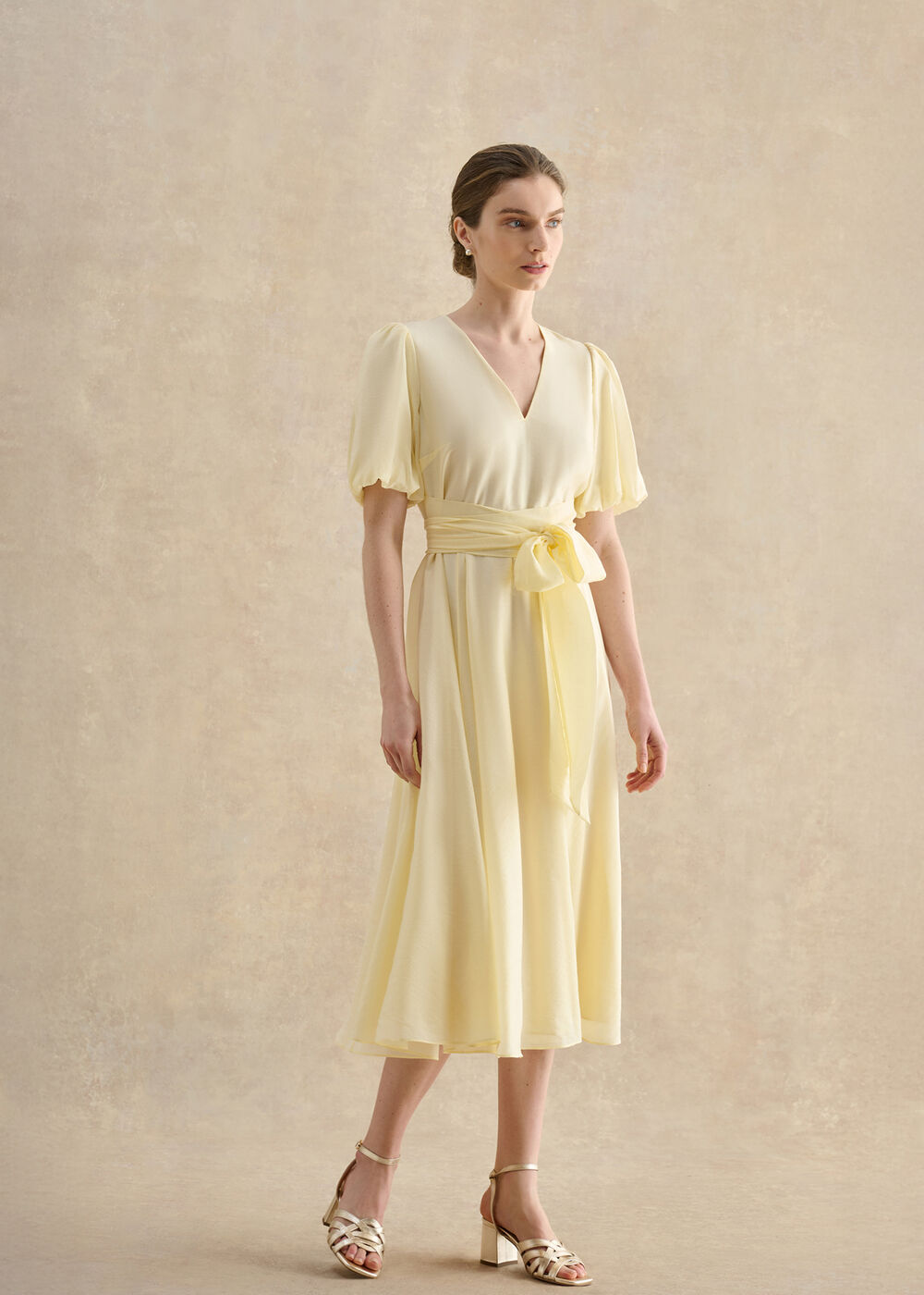 chinese dress ladies A-Line Linen Dress Chiloe in Natural Melange