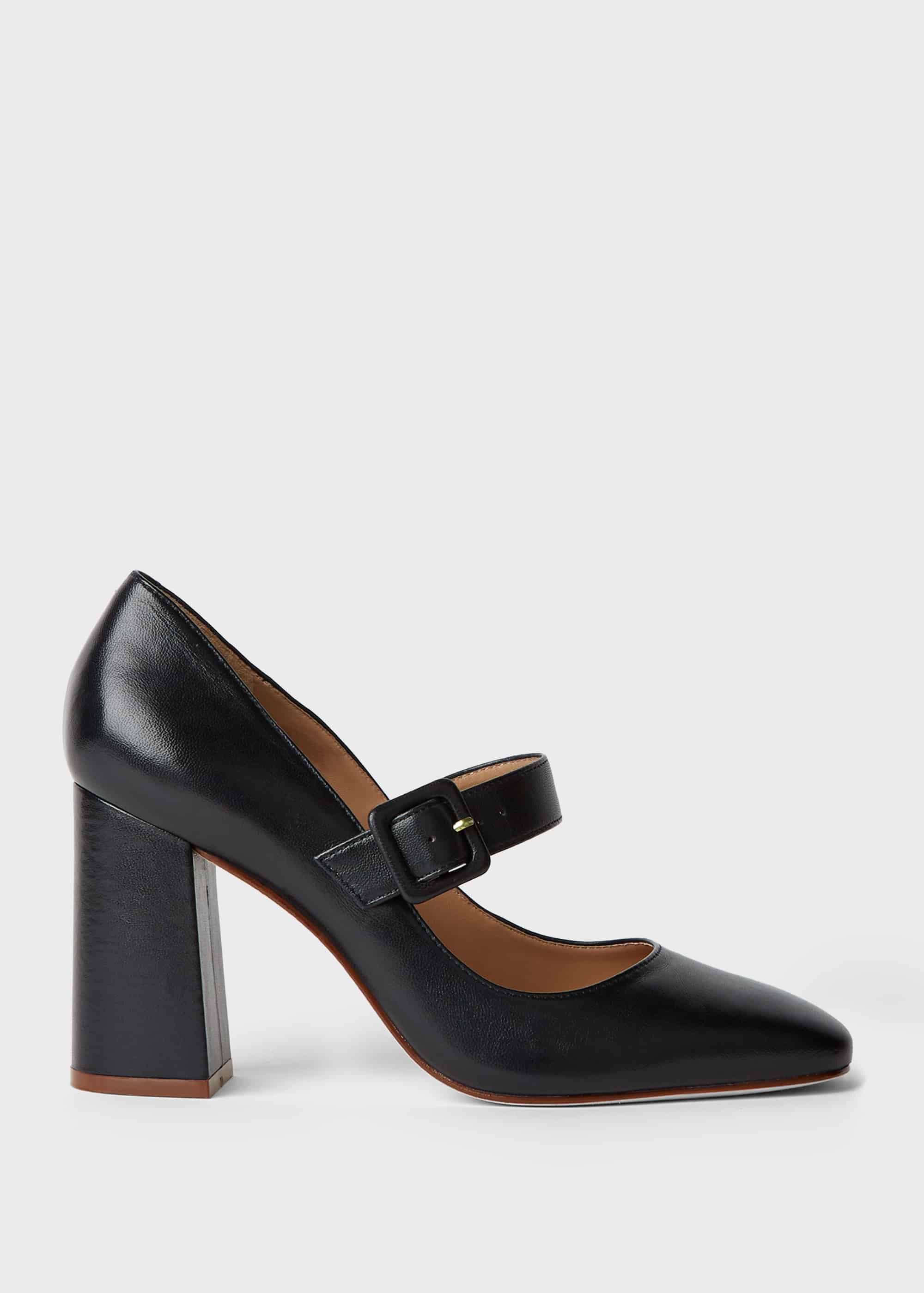 navy block heel shoes