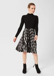 Petite Reva Dress, Black Ivory, hi-res