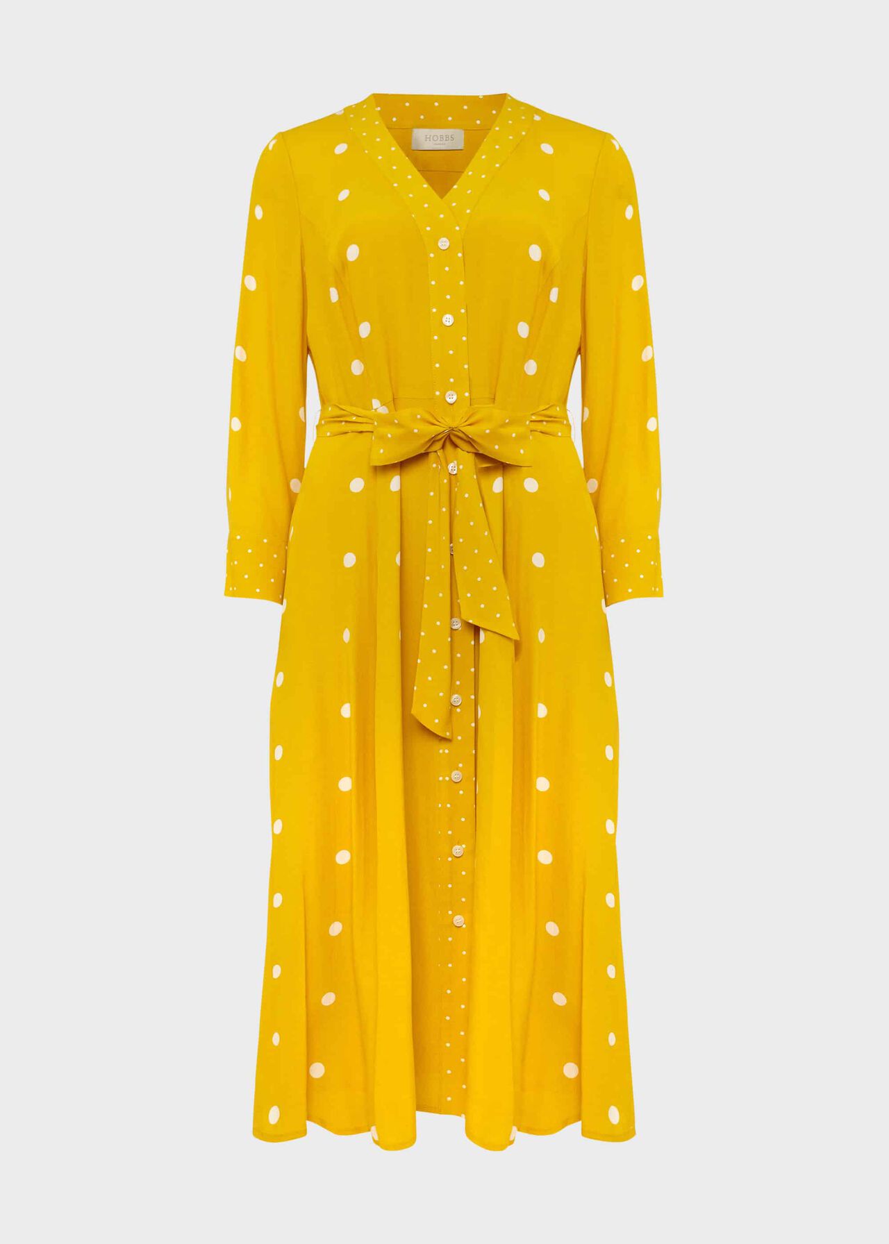 Talia Spot Dress Yellow Ivory