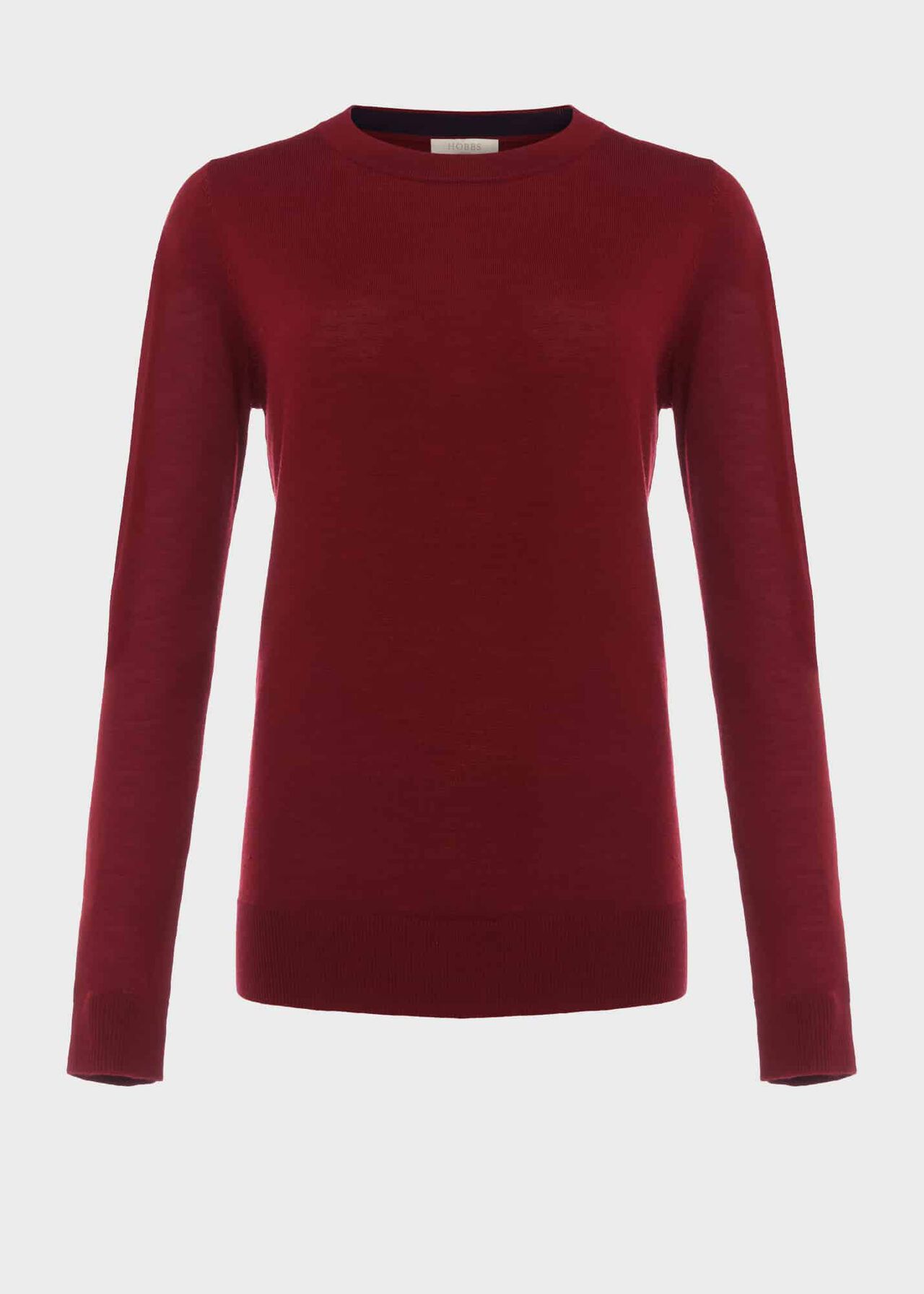 Penny Merino Wool Jumper, Burgundy, hi-res