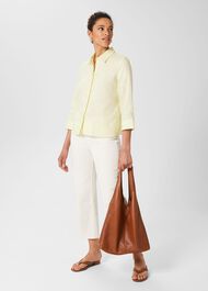 Nita Boxy Linen Shirt, Light Yellow, hi-res