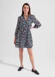 Selina A-Line Dress, Navy Multi, hi-res