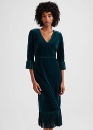 Melodie Velvet Shift Dress, Evergreen, hi-res