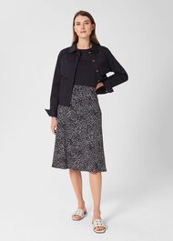 Liza Jersey Skirt, Navy White, hi-res