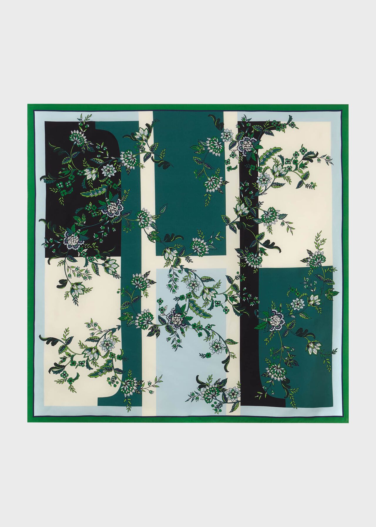 Hallie Silk Printed Scarf, Powder Blue Mlt, hi-res