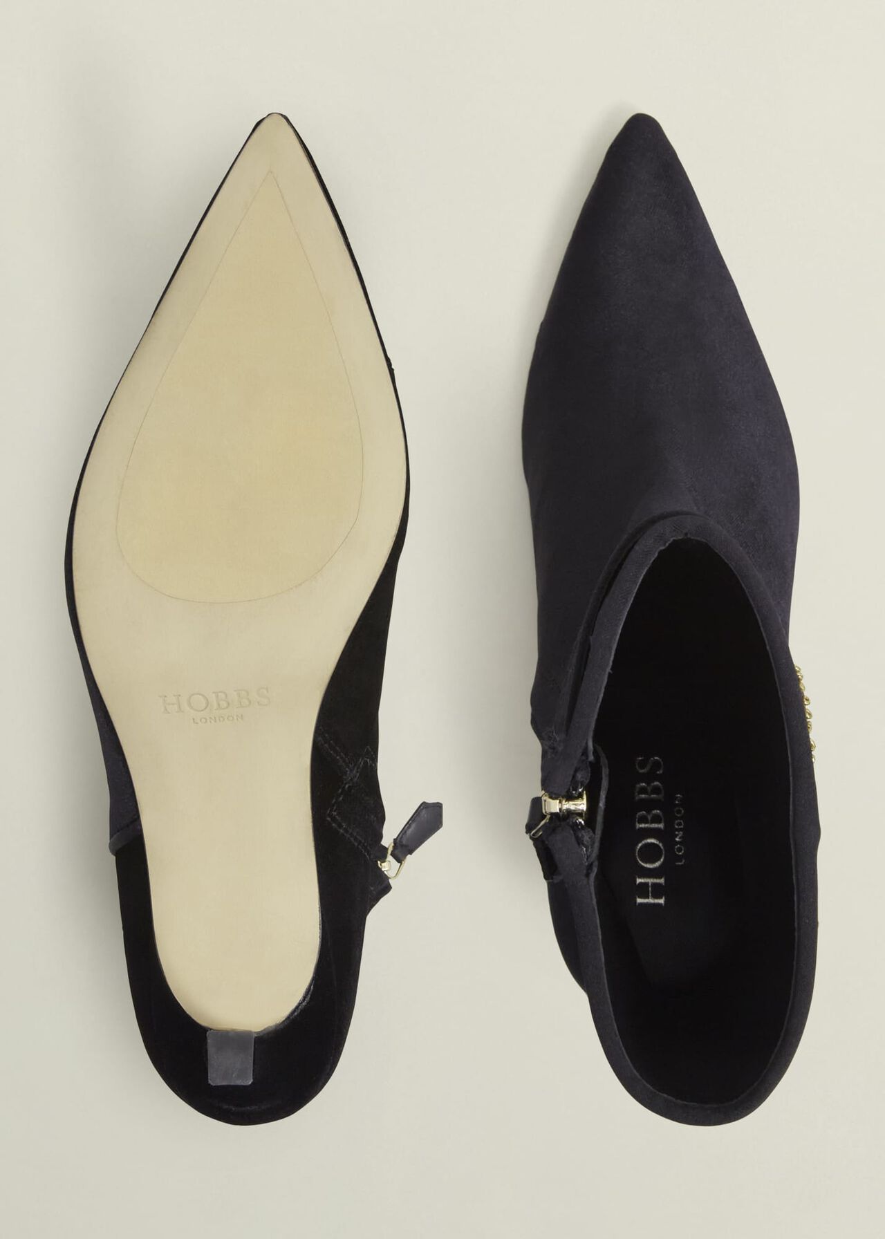 Keston Embellished Velvet Ankle Boots, Black, hi-res
