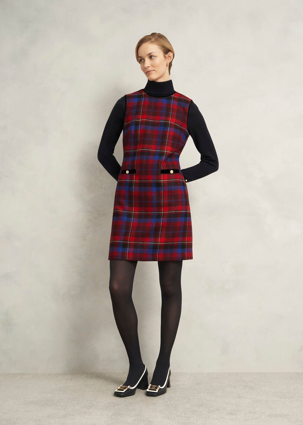 60-Denier Opaque Black Tights, Navy, hi-res