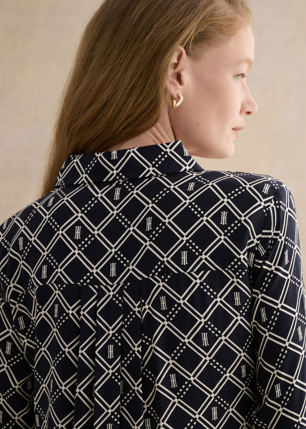 Marlena Dress, Navy Cream, hi-res