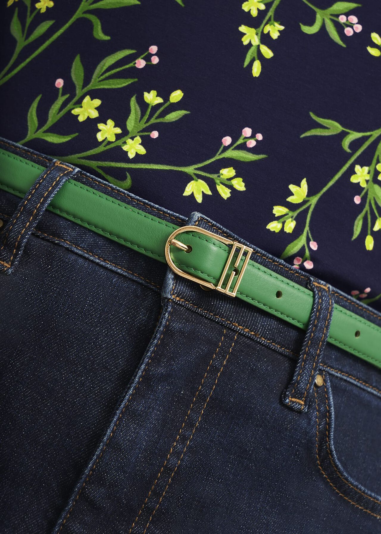 Carmina Leather Hip Belt, Laurel Green, hi-res