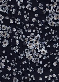 Lilith Embroidered Floral Dress, Navy Blue, hi-res