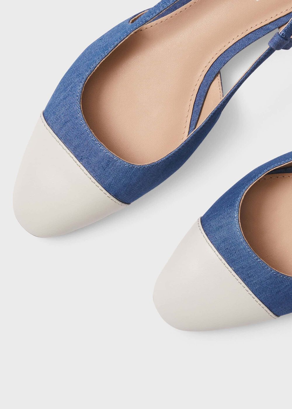 Colette Canvas Slingback Shoes, Chambray Linen, hi-res