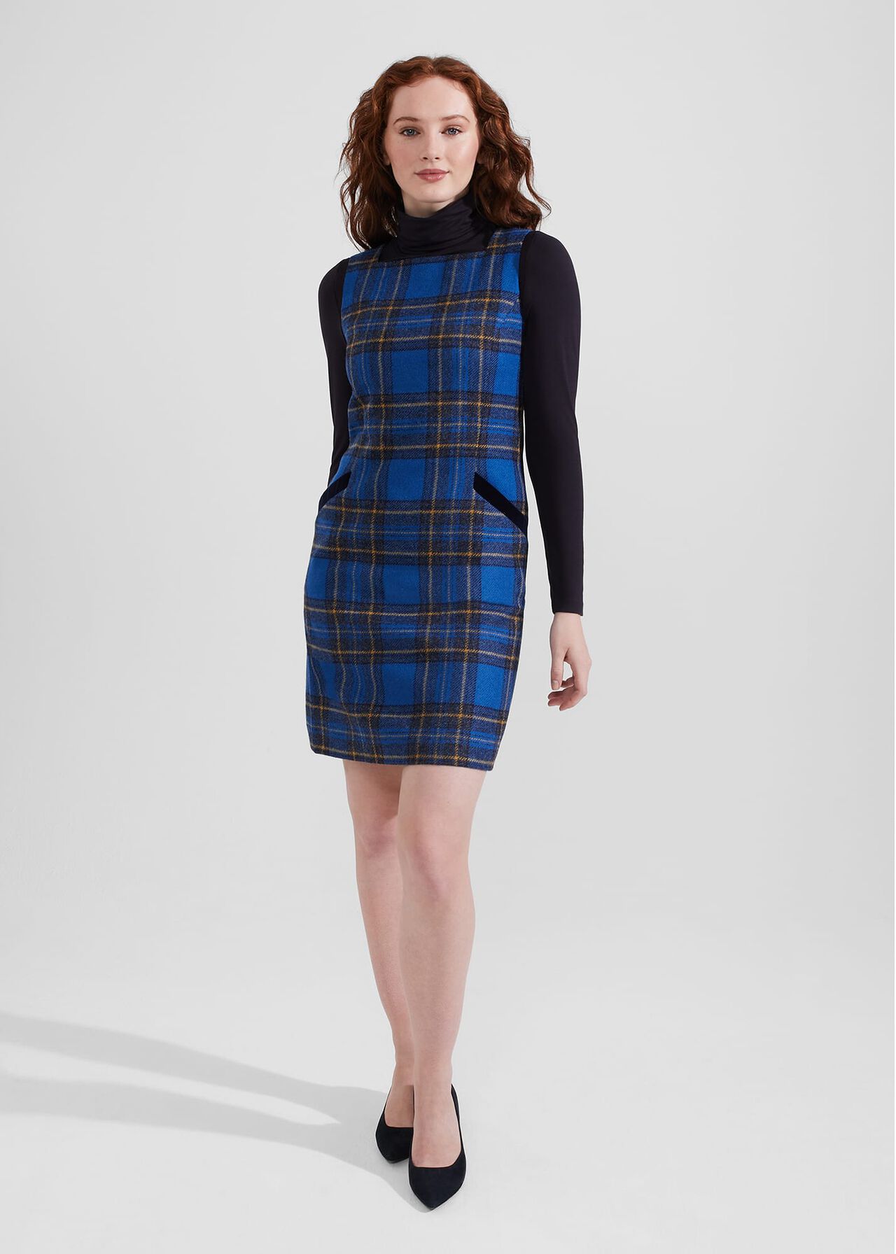 Petite Maven Wool Dress, Blue Multi, hi-res