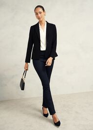 Nina Satin Blouse, Ivory, hi-res